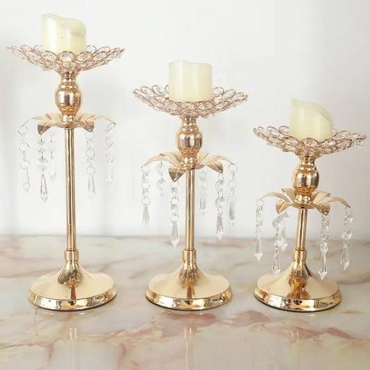 Add a Touch of Glamour with the PEANDIM Gold Crystal Candle Holder