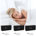 Load image into Gallery viewer, Wooden Square LED Smart Alarm Clocks for Bedrooms, Digital Bedside Clock with Temperature, Voice Control, Desktop Clock
