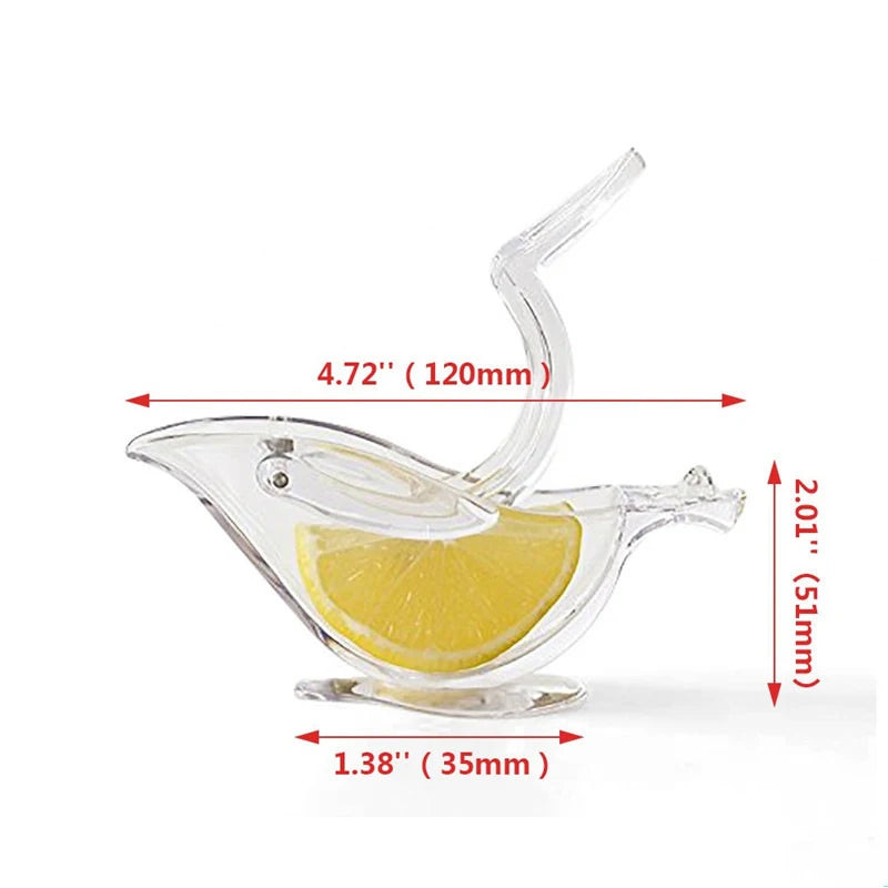 Mini Bird-Shaped Manual Lemon Squeezer – Transparent Juicer