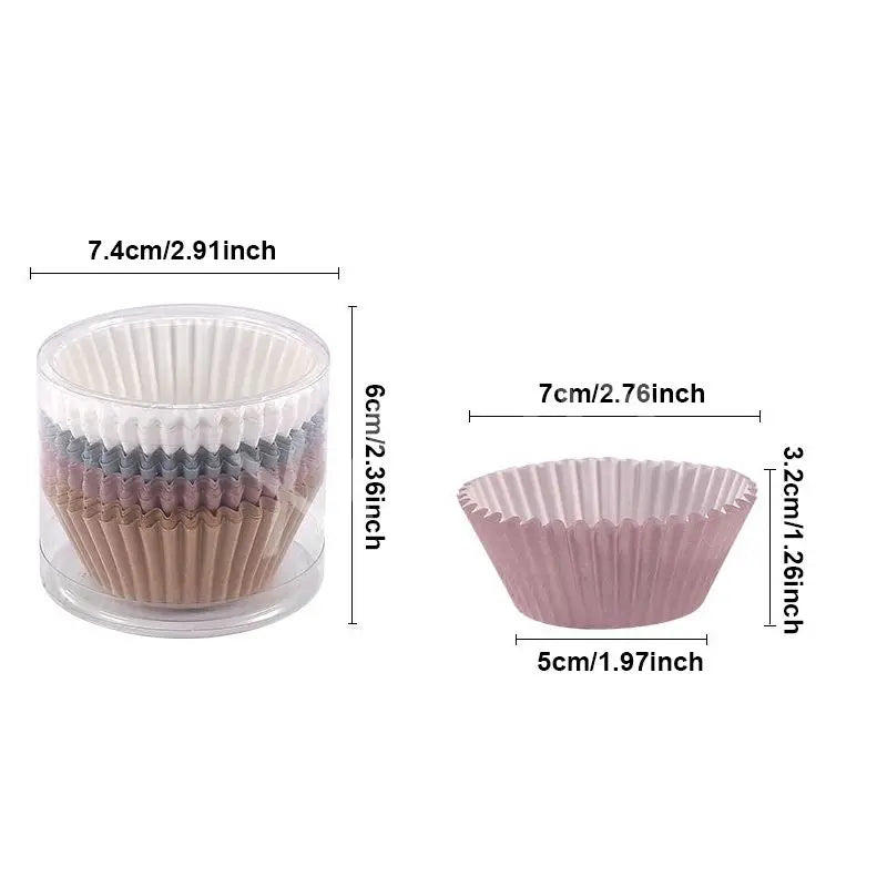 100PCS Food Grade Grease-Proof Cupcake Liners – Mini Paper Baking Cups