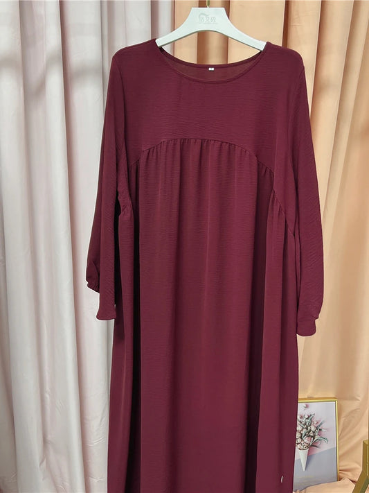 Elegant Crepe Maxi Prayer Dress for Ramadan