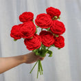 Load image into Gallery viewer, Artificial Flower without Vase, 9 Counts Creative DIY Handwoven Knitted Faux Rose Flowers Bouquet, Decorative Flower for Home De
