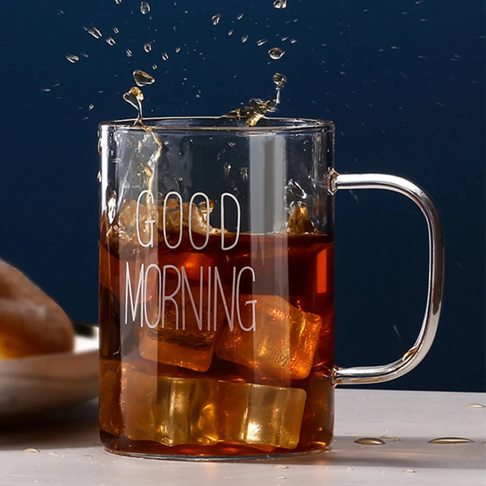 Good Morning Glass Mug for Kids