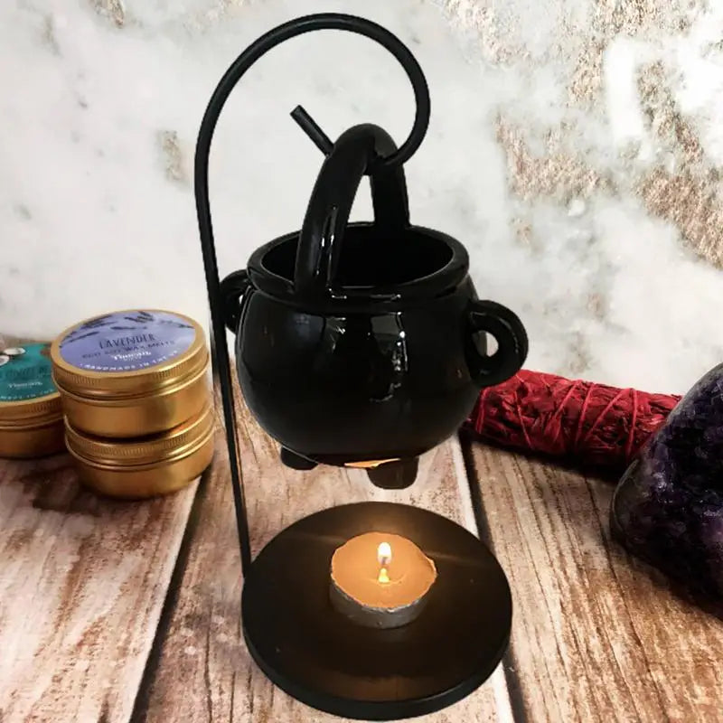 Hanging Cauldron Wax Burner – Witchcraft Candle & Aroma Diffuser