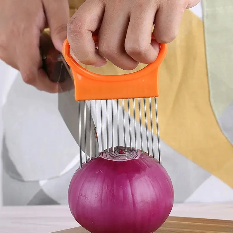 Colorful Onion Slicer – Stainless Steel Kitchen Holder