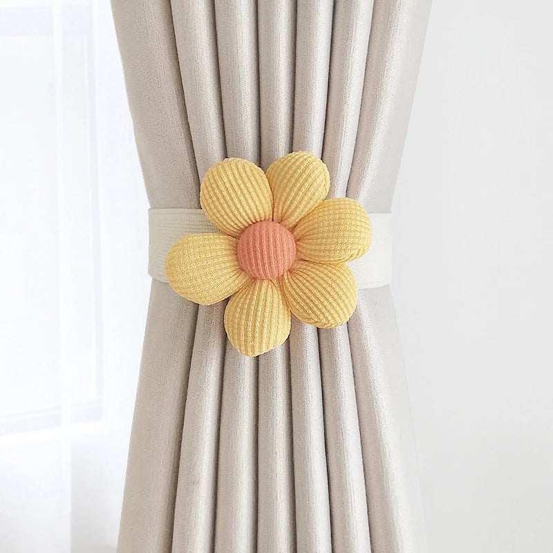 Flower Curtain Tieback – Elastic Magnetic Buckle for Home Decor