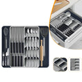 Load image into Gallery viewer, Expandable Silverware Organizer with Knife Holder
