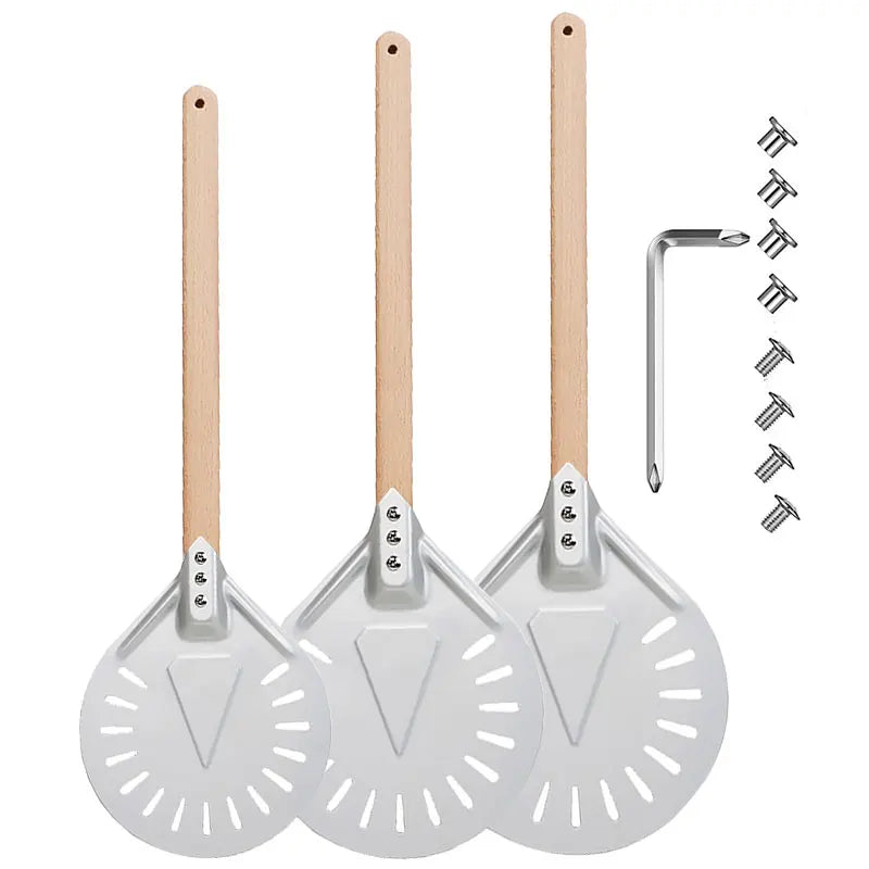 7/8/9 Inch Aluminum Pizza Peel with Wooden Handle