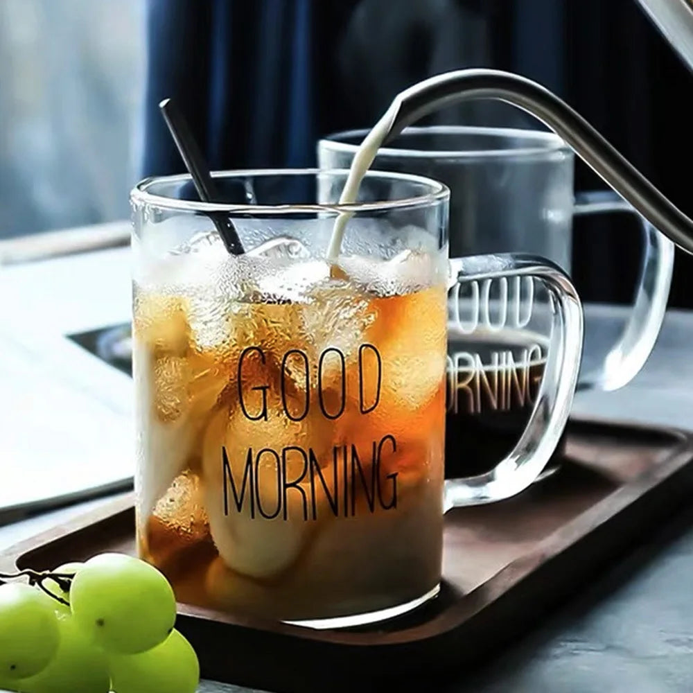 Good Morning Glass Mug for Kids