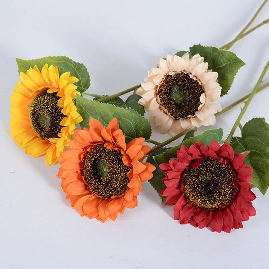 5pcs Artificial Sunflowers – 46cm Long Stem Home & Party Decor