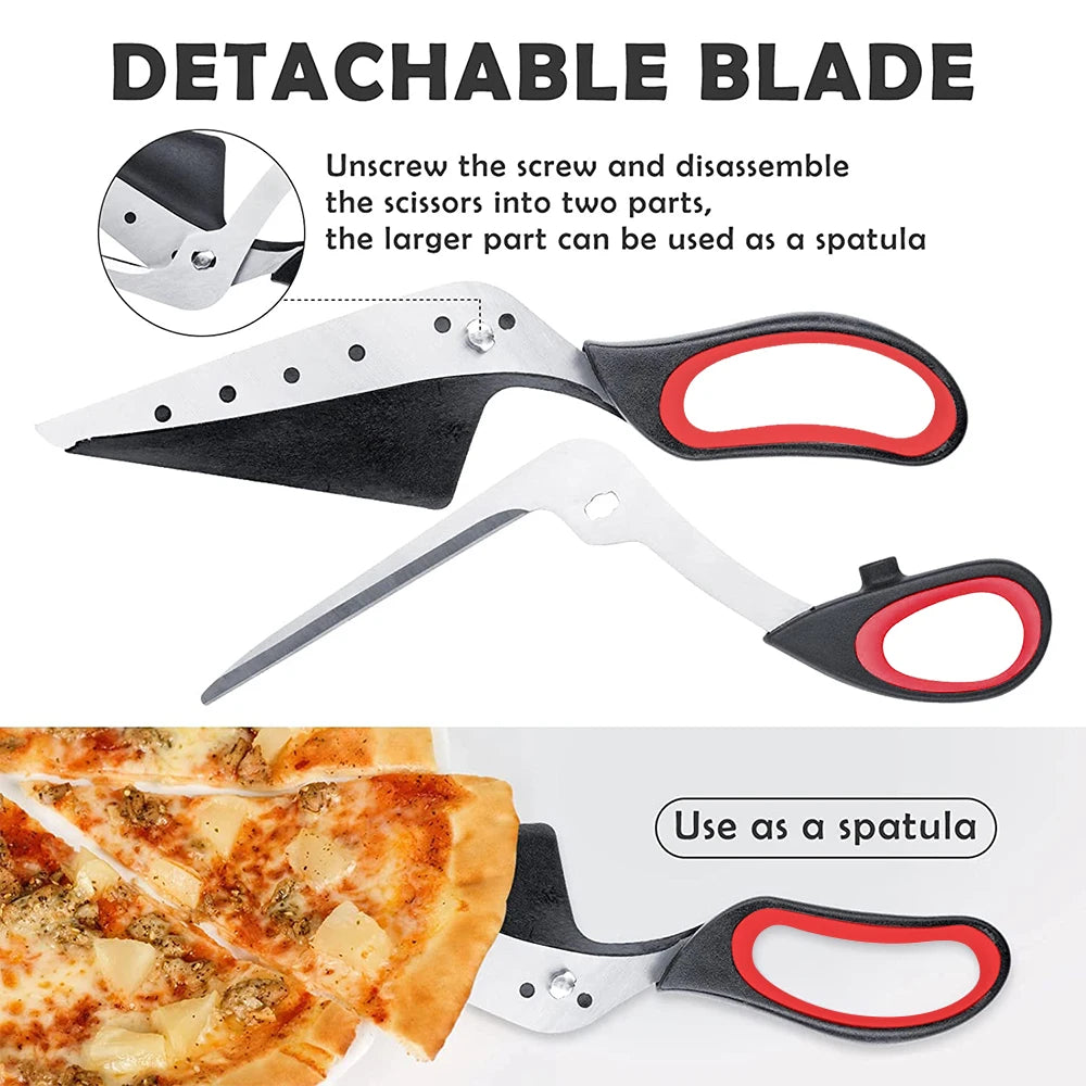 Professional Pizza Scissors – Detachable Stainless Steel Blade Cutter