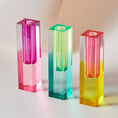 Load image into Gallery viewer, Floriddle Modern Rainbow Pillar Bud Vase Tabletop Glass Vases Luxury Decorative Acrylic Crystal Nordic Room Decoration Home
