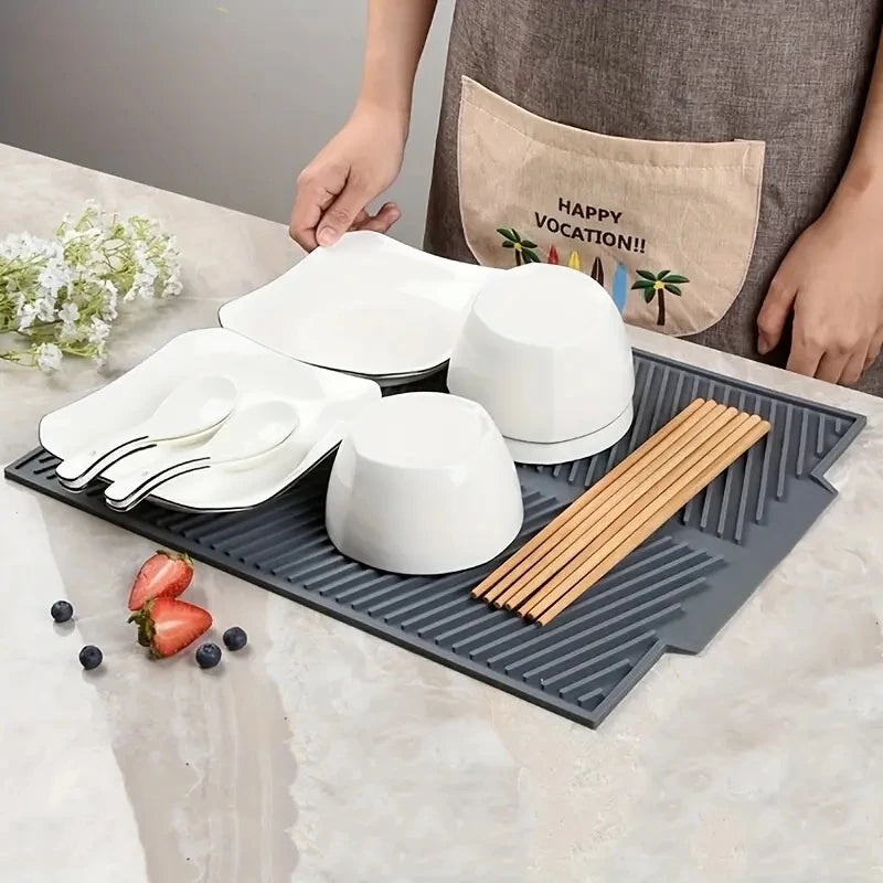 Silicone Draining Board Mat – Heat-Resistant & Folding Dish Drying Mat