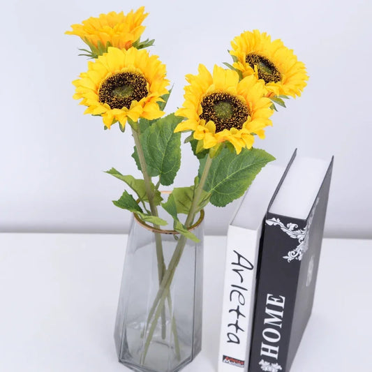 5pcs Artificial Sunflowers – 46cm Long Stem Home & Party Decor