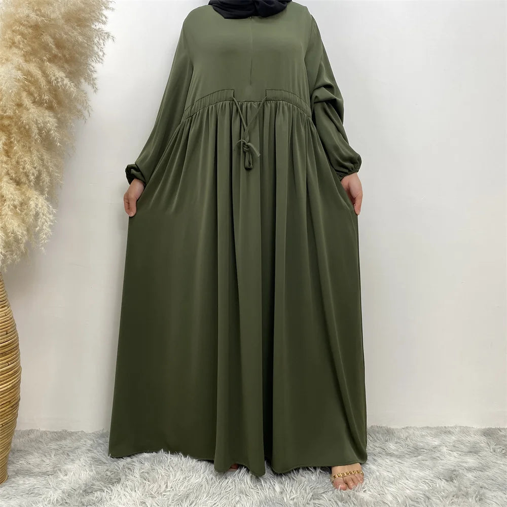 Elegant Crepe Maxi Prayer Dress for Eid and Ramadan