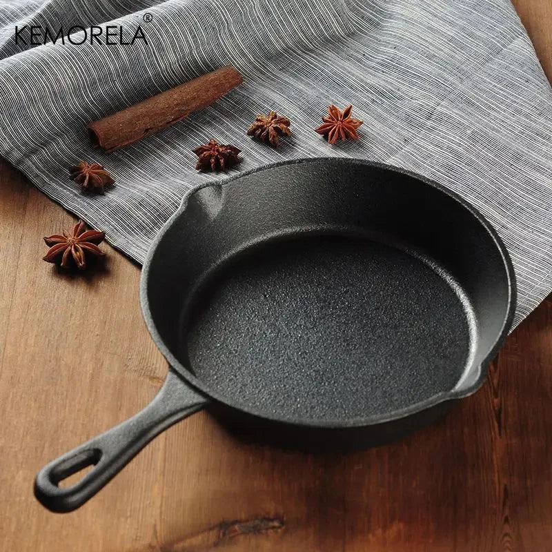 1PCS Small Cast Iron Frying Pan – Uncoated Black