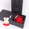 Load image into Gallery viewer, Delight in the 7 Heads Artificial Rose Bouquet with Little Bear Gift Box
