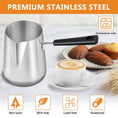 Load image into Gallery viewer, Long Handle Turkish Coffee Pot – Stainless Steel Milk & Chocolate Warmer
