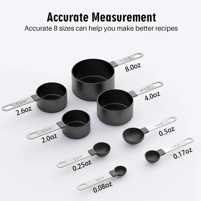 8-Piece Stainless Steel Measuring Cups & Spoons Set