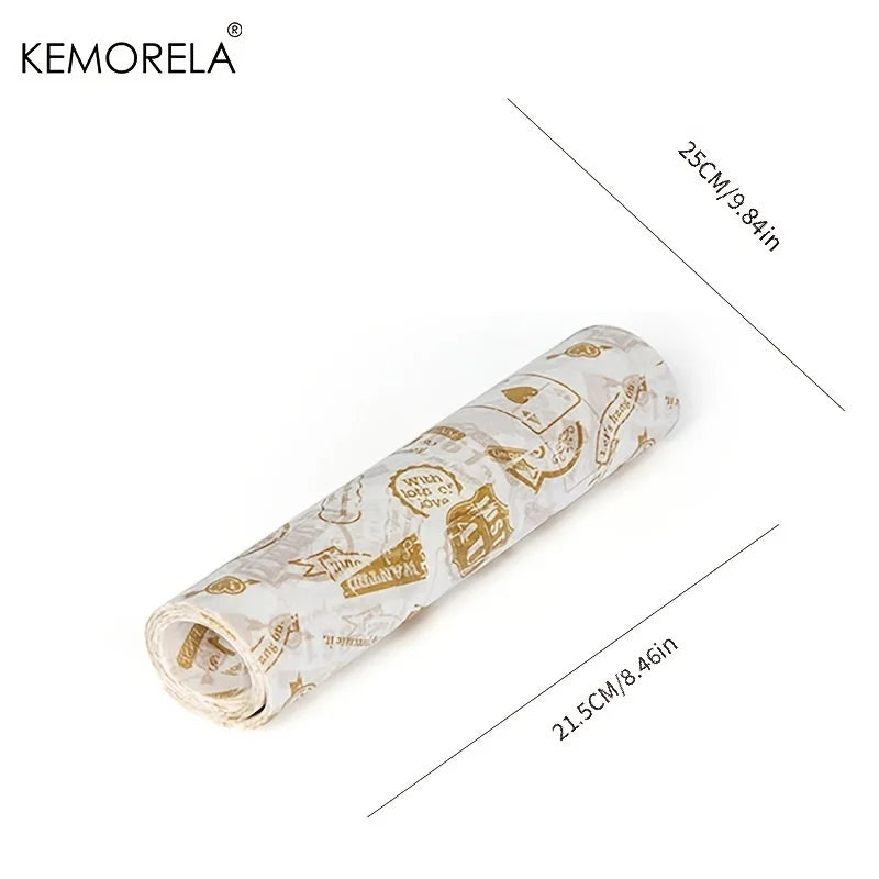 KEMORELA 50Pcs Wax Paper Food Wrappers – Grease Paper