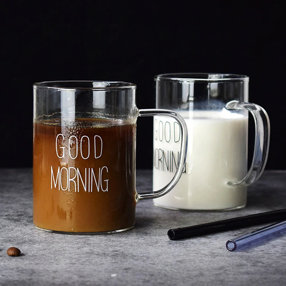 Good Morning Glass Mug for Kids