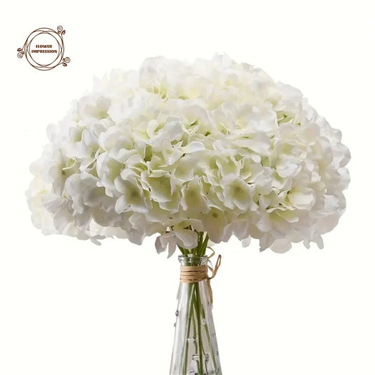 10PCS Artificial Hydrangea Flower Heads With Stems Wedding Party Decor Fake Flowers Home Ornament Silk Bouquets Room Decorations