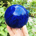 Load image into Gallery viewer, 5-10cm Rare Blue Quartz Crystal Ball with Wood Stand – Home Decor
