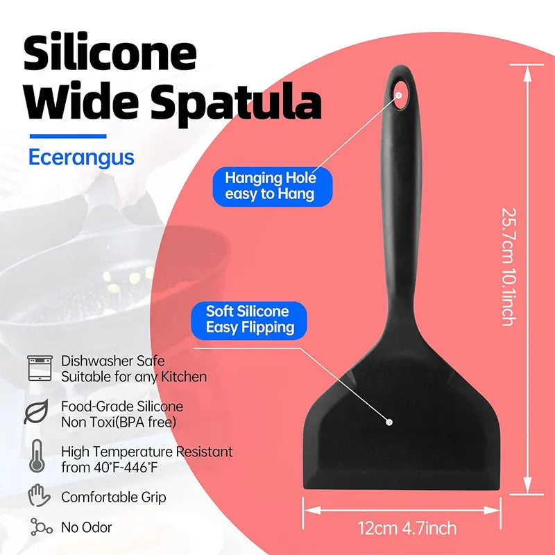 Silicone Spatula Turner – Non-Stick Pancake & Omelette Shovel