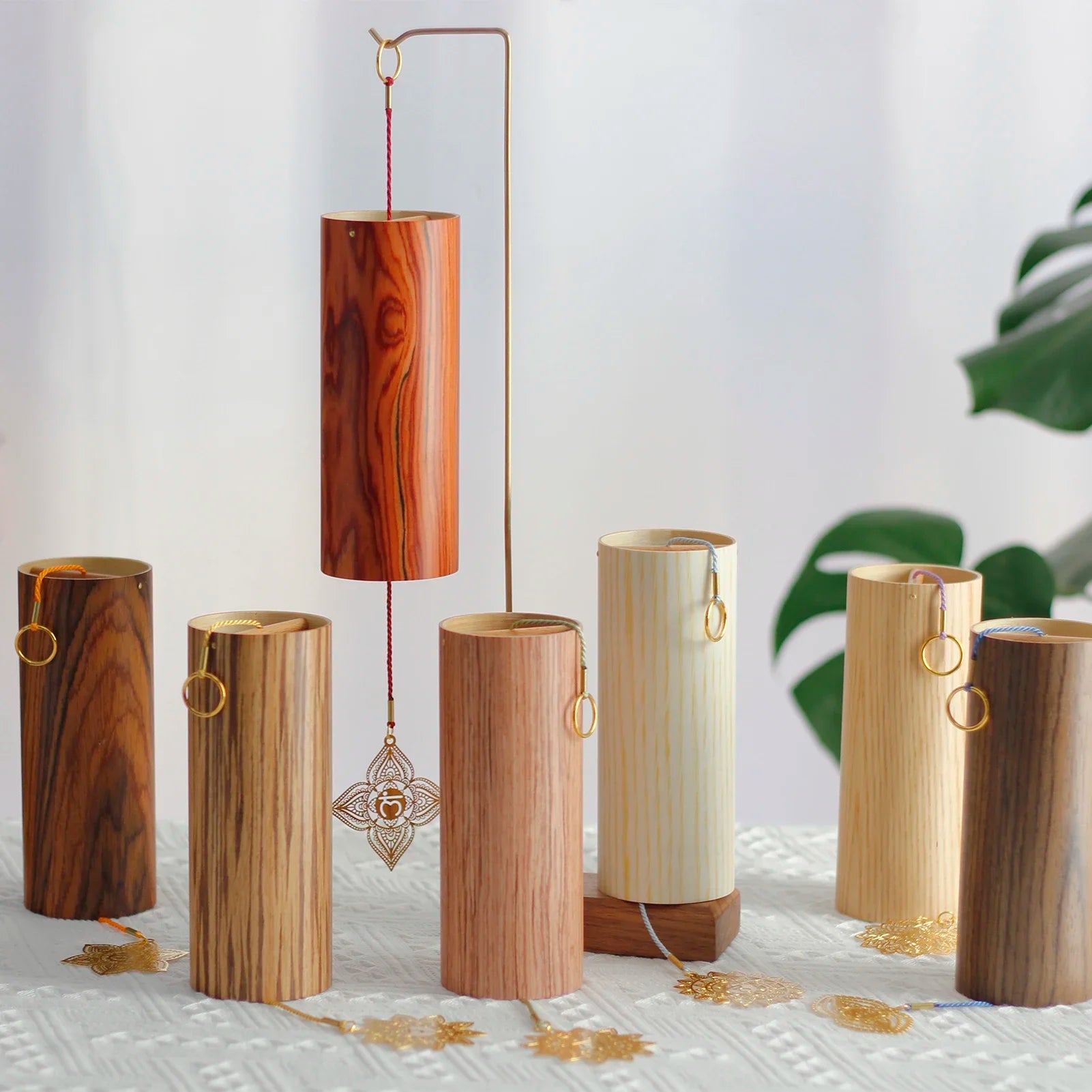 Chimes Natural Bamboo Wind Chime Meditation Chord Windbell for Outdoor Garden Patio Home Decoration Meditation Relaxation