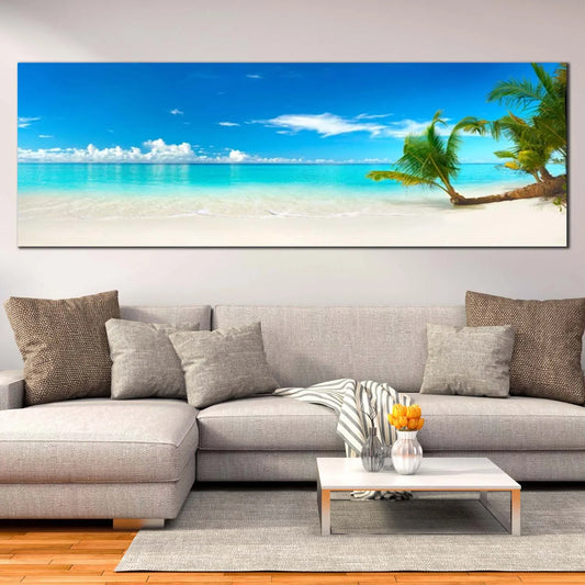 Bring Tropical Vibes to Your Space with Maldives Island Beach Canvas Painting