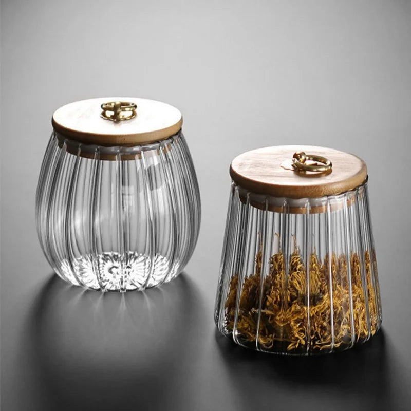 Airtight Glass Canister with Wood Lid