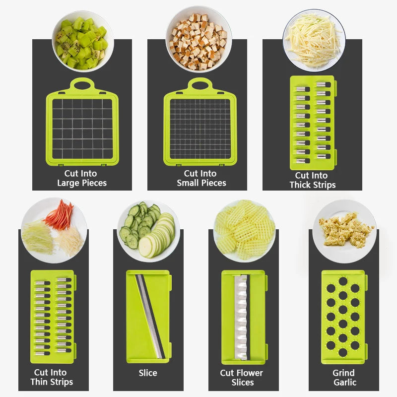 14/16-in-1 Multifunctional Vegetable Chopper – Slicer & Dicer