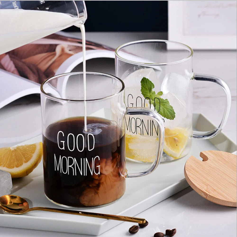 Good Morning Glass Mug for Kids