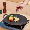 Load image into Gallery viewer, Korean BBQ Grill Pan – Smokeless Round Griddle with Heat-Resistant Holder
