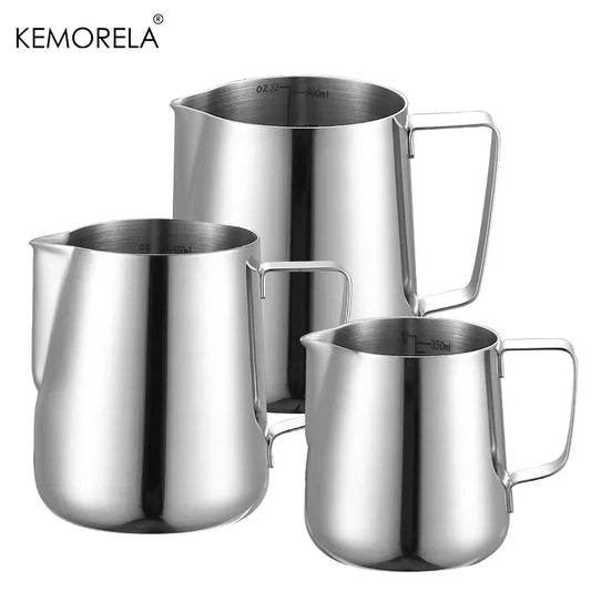 Milk Creamer Frothing Pitcher with Scale – Stainless Steel