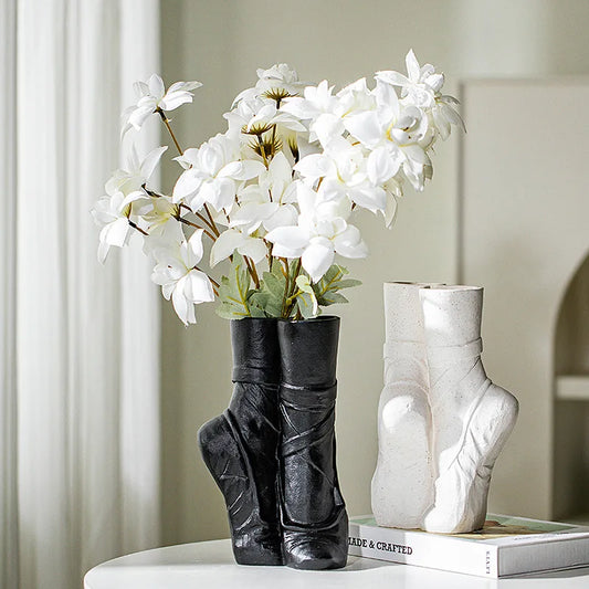 Enhance Your Decor with the Ceramic Vase Ballet Shoes Dancer Sculpture