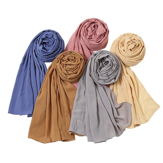 High Quality Georgette Crepe Crinkle Hijab Scarf