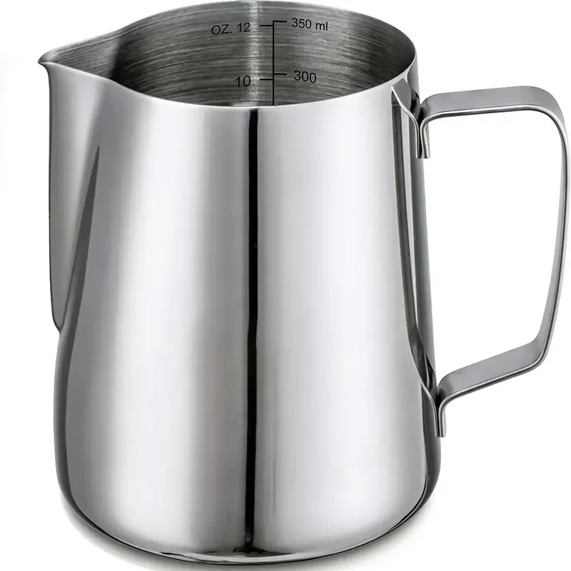 Milk Creamer Frothing Pitcher with Scale – Stainless Steel