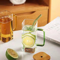 Load image into Gallery viewer, 400ml Square Glass Mug with Lid & Straw – Transparent Drinkware
