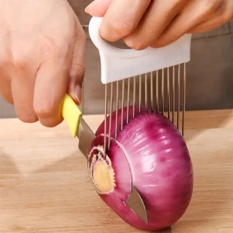 Colorful Onion Slicer – Stainless Steel Kitchen Holder