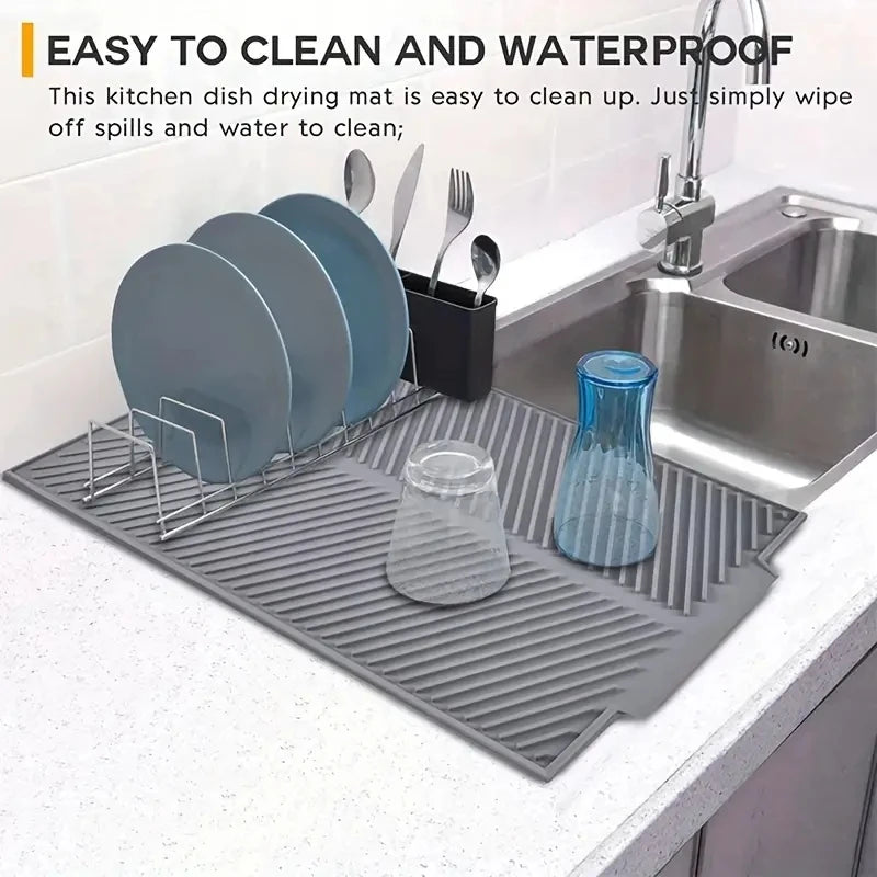 Silicone Draining Board Mat – Heat-Resistant & Folding Dish Drying Mat