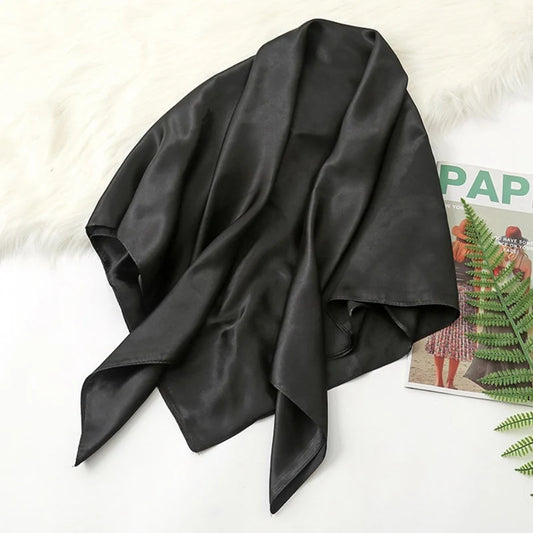 90x90cm Satin Headwraps for Women - Solid Colors