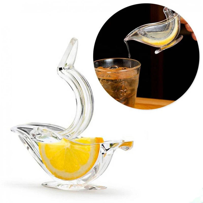 Mini Bird-Shaped Manual Lemon Squeezer – Transparent Juicer