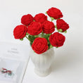 Load image into Gallery viewer, Artificial Flower without Vase, 9 Counts Creative DIY Handwoven Knitted Faux Rose Flowers Bouquet, Decorative Flower for Home De
