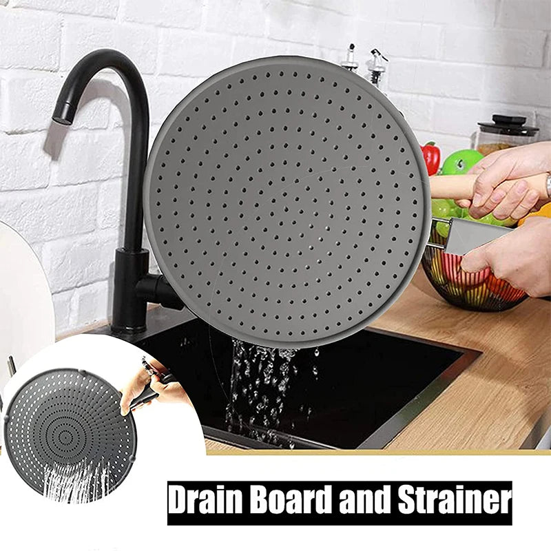 Silicone Splatter Screen with Handle – Heat-Resistant Oil Splash Guard