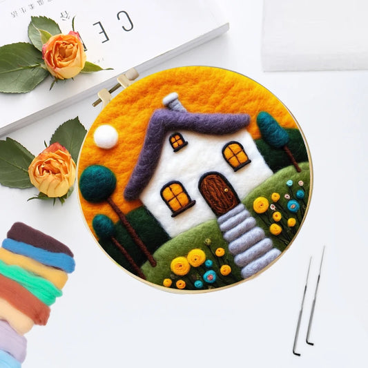 CHENISTORY Wool Felting Kit – Handmade House Landscape Decor