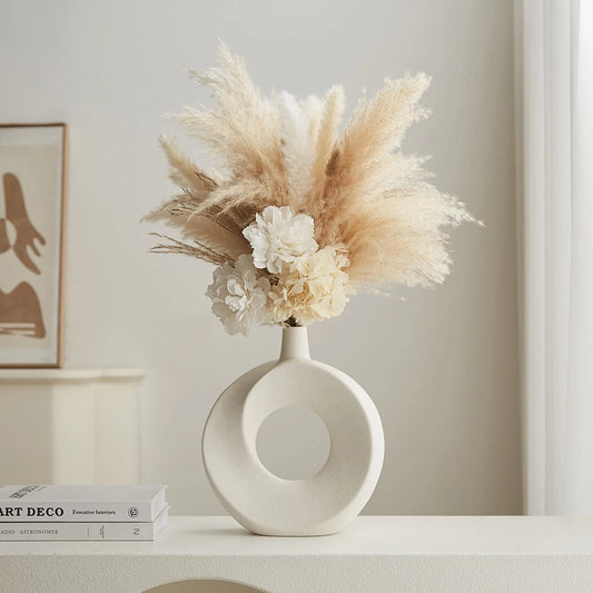 Elevate Your Decor with the Nordic Style Ceramic Donut Vase