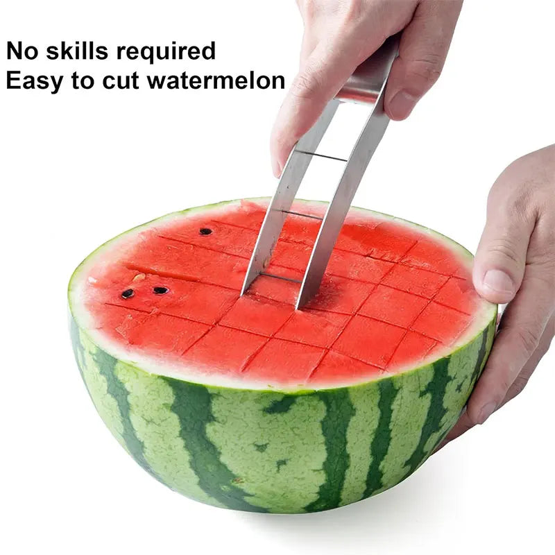 Stainless Steel Watermelon Cutter & Slicer – Safe Fruit Knife