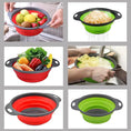 Load image into Gallery viewer, Collapsible Silicone Colander – Round Foldable Fruit & Vegetable Strainer
