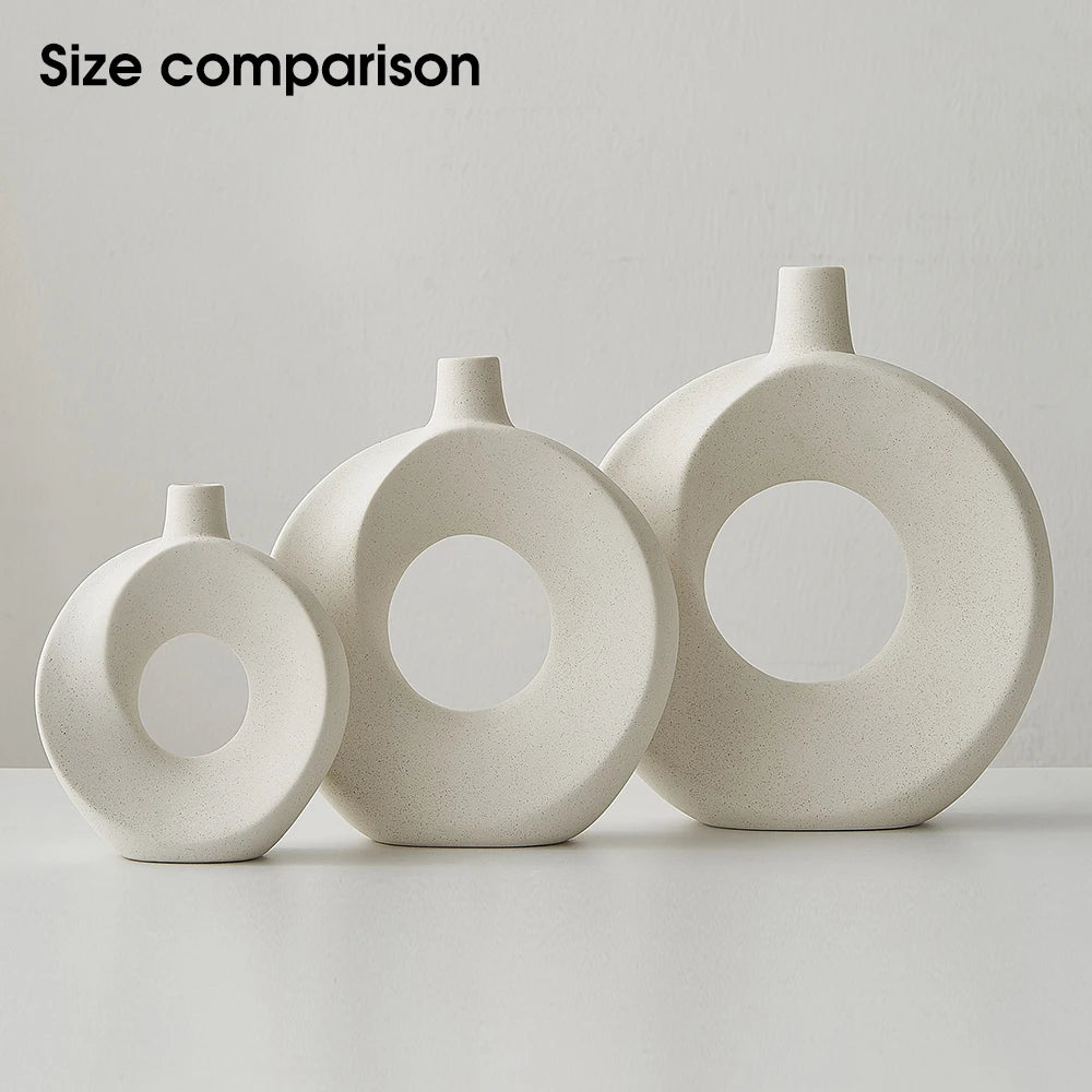 Elevate Your Decor with the Nordic Style Ceramic Donut Vase